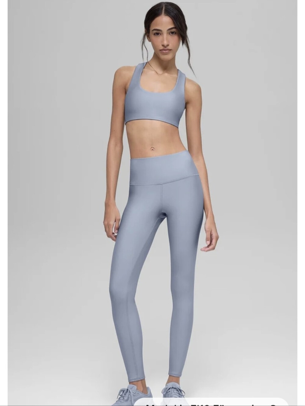 ALO Yoga Airlift Slate Gray Sports Bra and Leggings Set - Picture 9 of 10